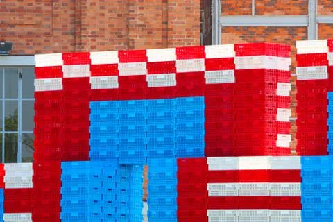 Plastic fish container Stock Photos