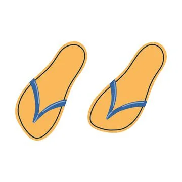 Plastic flip-flops. Beach sabo. Summer vacation footwear. Stock Illustration