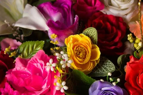 Plastic flowers Stock Photos