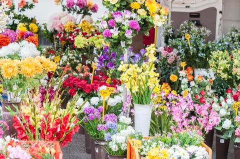 Plastic flowers Foto stock