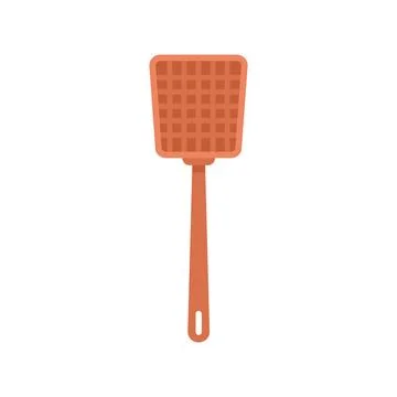 Plastic fly swatter standing up isolated on white background Stock Illustration