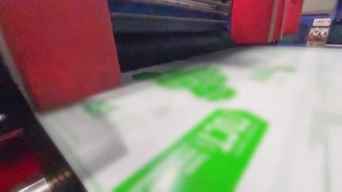 Plastic foil moves through machine tool at production plant Stock Footage 234320959