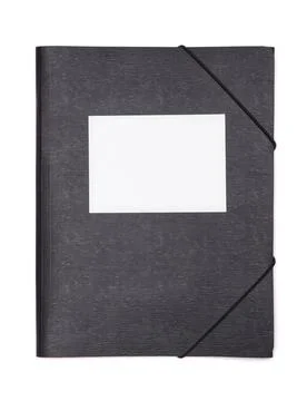 Plastic folder Black plastic document folder with blank label isolated on ... Stock Photos