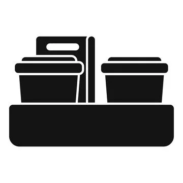 Plastic food container with handle for take away delivery service Illustration