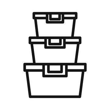 Plastic Food container icon mark in filled style Illustrazione stock