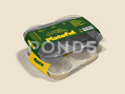 Plastic Food Container Mockup Modello PSD