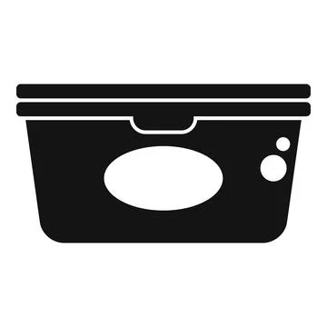 Plastic food container with removable lid icon 스톡 일러스트