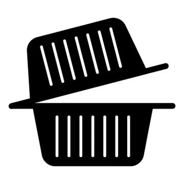 Plastic food container solid icon. Meal box vector illustration isolated on 스톡 일러스트