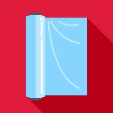 Plastic food wrap roll flat vector icon Stock Illustration