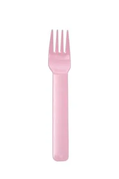 Plastic fork isolated on white background Stock Photos
