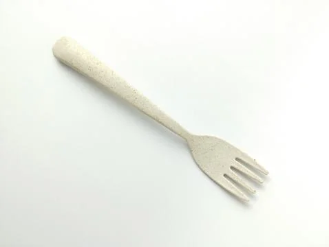 Plastic Fork isolated on white background Stock Photos