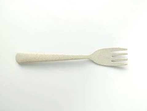 Plastic Fork isolated on white background Stock Photos