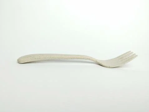 Plastic Fork isolated on white background Stock Photos