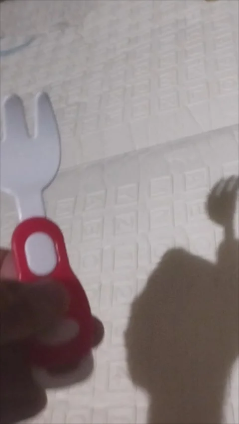 Plastic fork toy for children Stock Footage 291592584