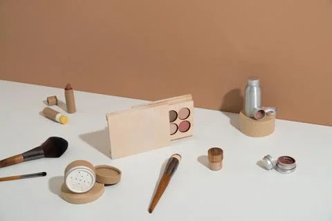 Plastic free cosmetics for make up Foto stock