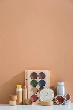 Plastic free cosmetics for make up Stock Photos