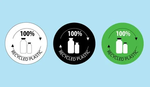 Plastic free icon vector set. Recycled symbol Stock Illustration