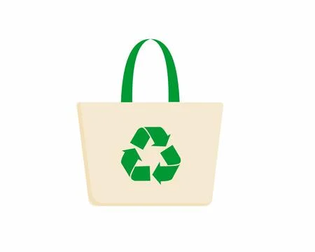 Plastic free reusable bag with zero waste no plastic go green ecology Stock Illustration