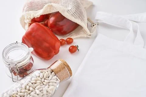 Plastic free reusable products, zero waste concept Stock Photos