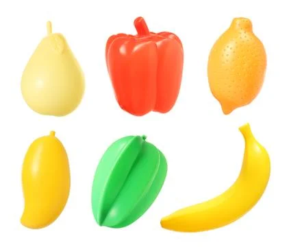 Plastic fruit collection Stock Photos