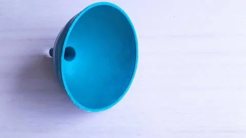 Plastic funnel on white background Stock Photos