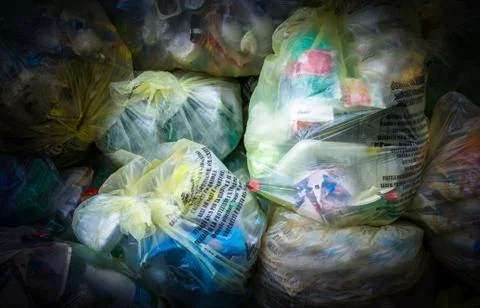 Plastic garbage bags Stock Photos