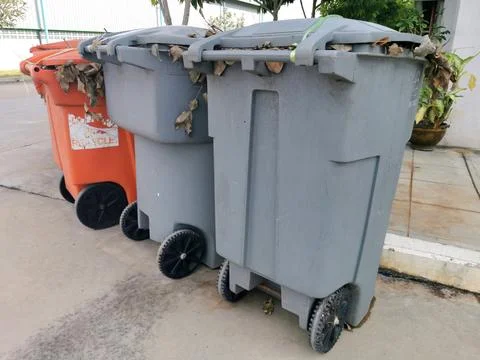 Plastic garbage bins Stock Photos