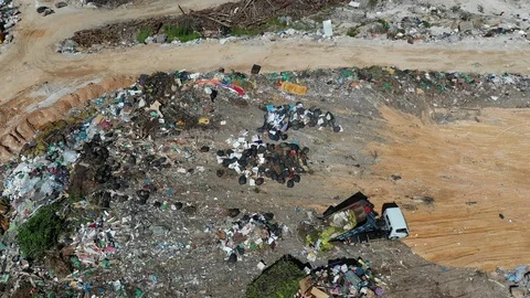 Plastic garbage dumped at landfill 動画素材 108212842