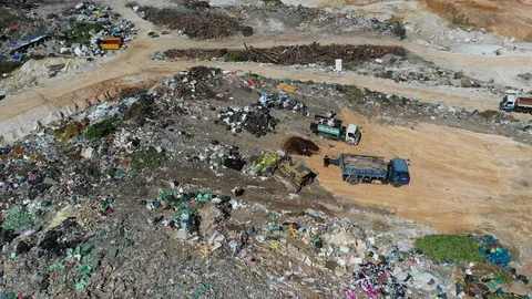 Plastic garbage dumped at landfill 動画素材 108213046