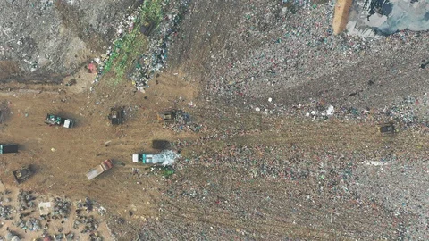Plastic garbage dumped at landfill 스톡 동영상 108713103