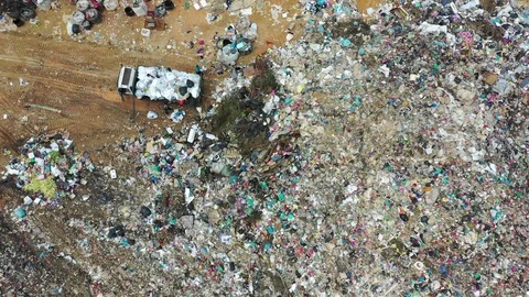 Plastic garbage dumped at landfill Vídeos de archivo 108772810
