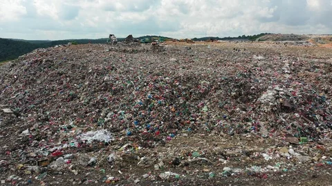 Plastic garbage dumped at landfill Stock-Footage 109256528