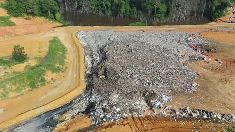 Plastic garbage dumped at landfill Vidéo 115688047