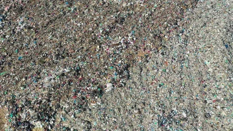 Plastic garbage dumped at landfill Stockbeeldmateriaal 115688095