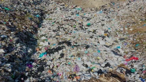Plastic garbage dumped at landfill Video stock 122971381