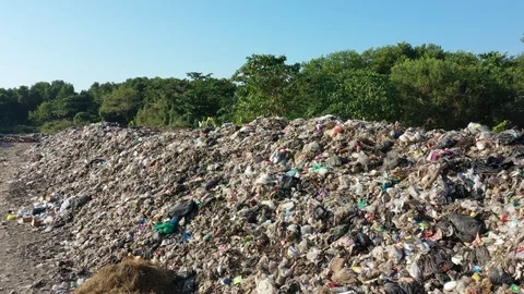 Plastic garbage dumped at landfill Stock Footage 123091073