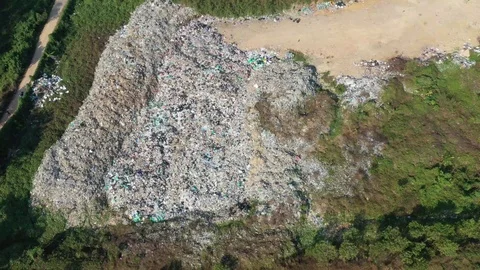 Plastic garbage dumped at landfill Stock Footage 123467698