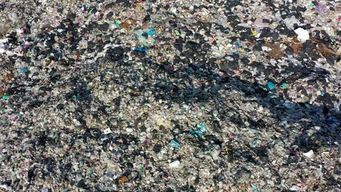 Plastic garbage dumped at landfill Stock Footage 125886297