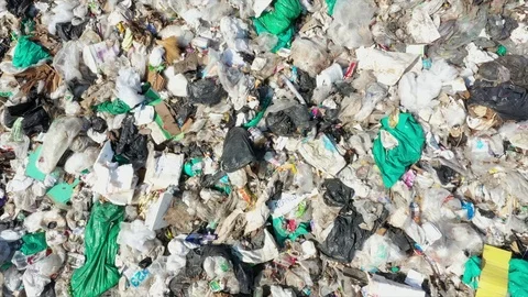 Plastic garbage dumped at landfill Stock Footage 126088989