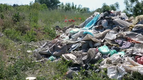 Plastic Garbage Dupm - Landfill Stock Footage 130947740