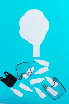 Plastic garbage in the forest Stock Photos