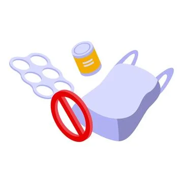 Plastic garbage icon isometric vector. Waste trash Illustrazione stock