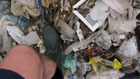 Plastic garbage on the ocean beach. Ecological disaster, save the planet from Stock Footage 250169124