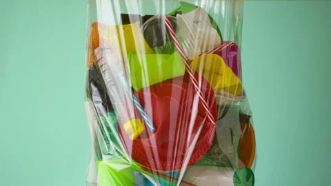 Plastic garbage. Recycling plastic Stock Footage 93877170