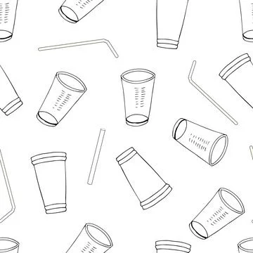 Plastic garbage seamless pattern Stock Illustration