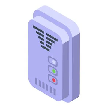 Plastic gas detector icon isometric vector. Digital home Stock Illustration