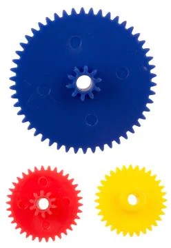 Plastic gearing wheels Stock Photos