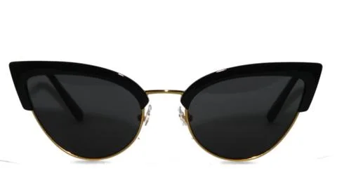 Plastic General Type Black And Gold Sunglasses Isolated On White Background Stock Photos