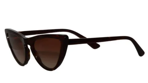 Plastic General Type Brown Sunglasses Isolated On White Background Stock Photos