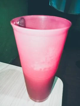 A plastic glass from the side 스톡 사진